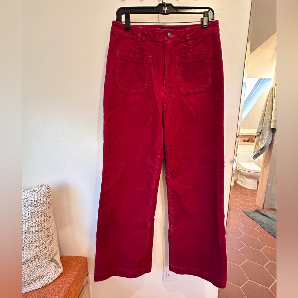 United By Blue Organic Corduroy Wide Leg Pant, Size 29, Red